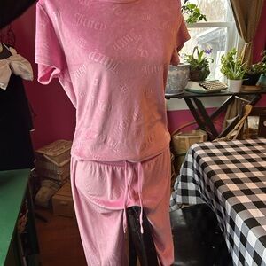 Juicy Couture Pink Embossed Pajama Set
